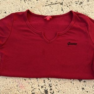 Guess red shirt (two stains)